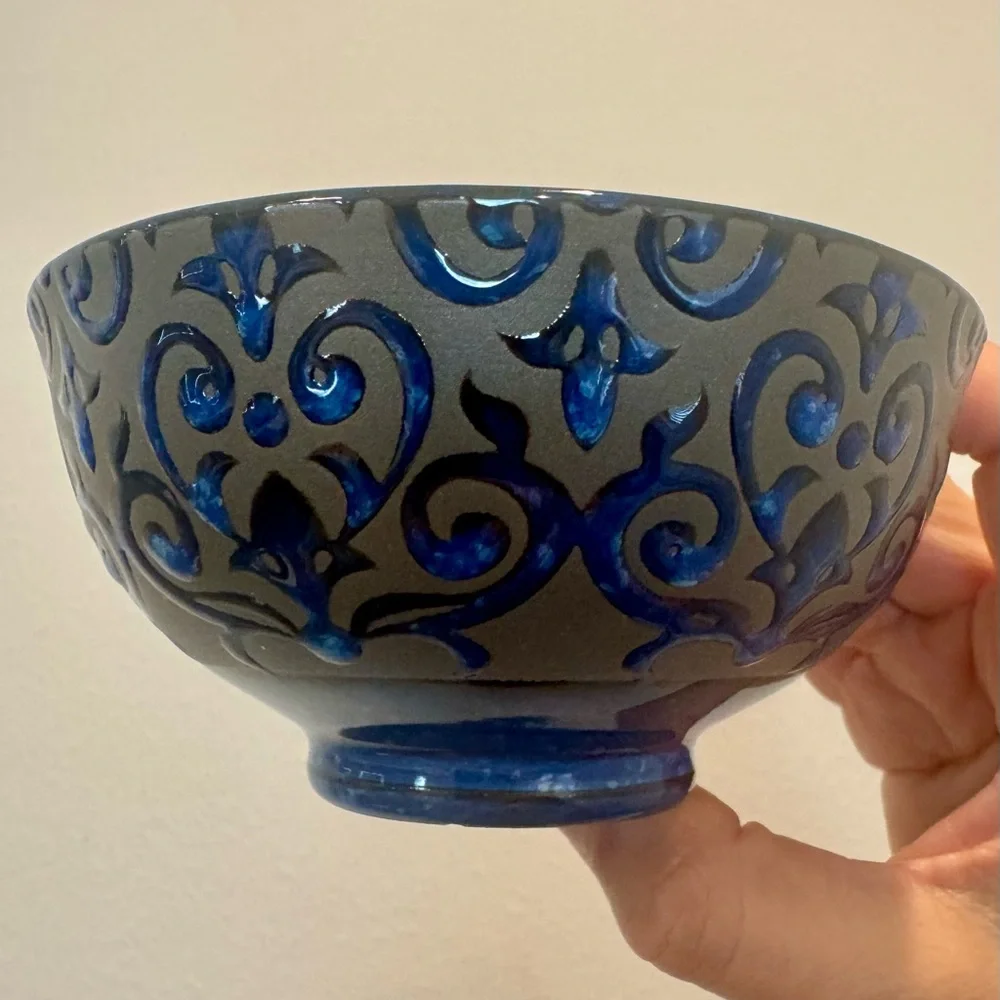 2 BIA Cordon Bleu Oh La La Arabella Blue Oven Safe / Dishwasher Safe Bowls - Picture 3 of 9